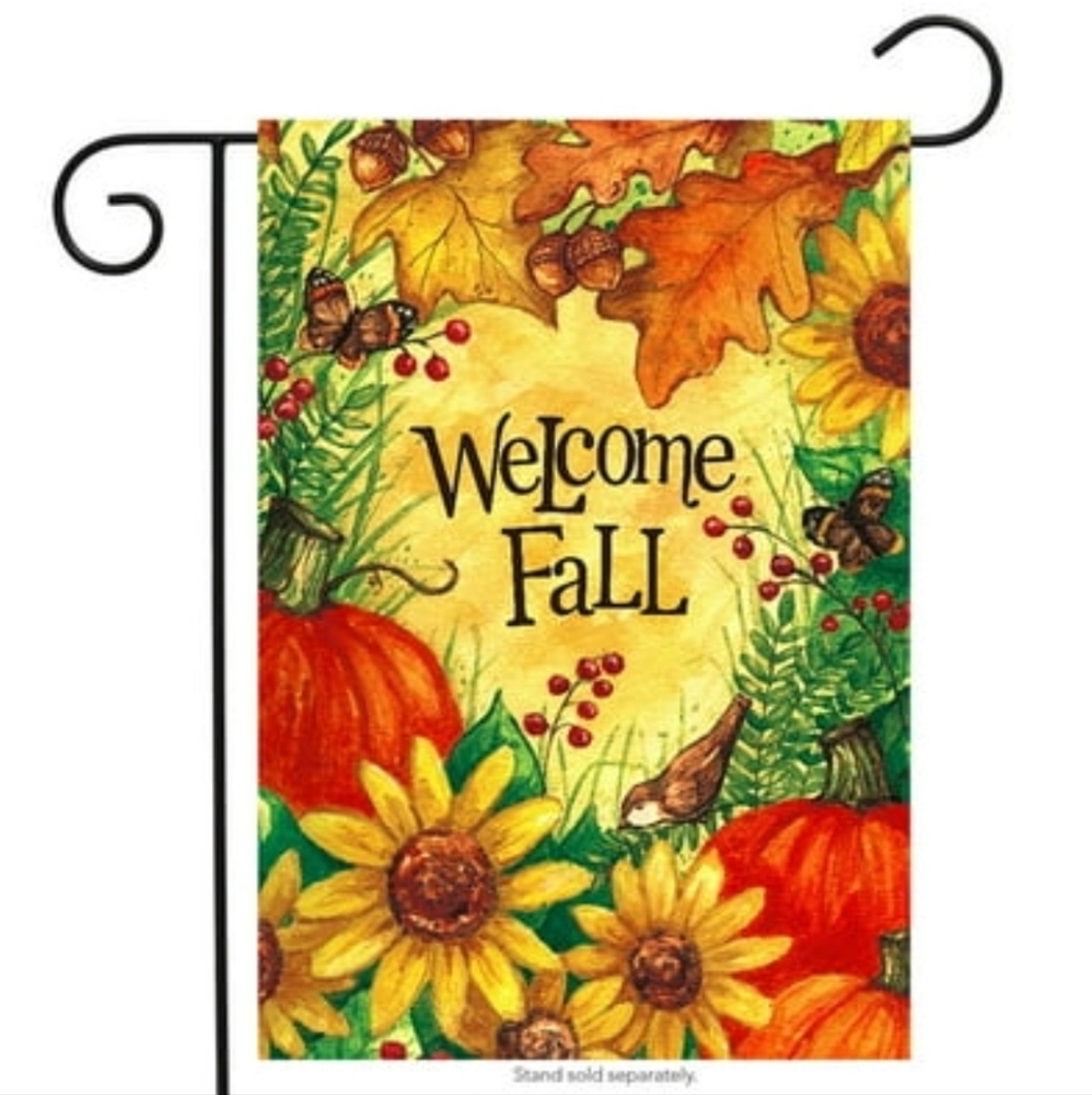 Welcome Fall Pumpkins And Leaves Garden Flag  New